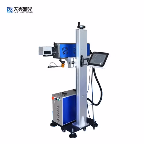 Máquina automática da marcação do laser do co2 30w para a caixa revestida de papel não revestido da marcação da mosca gravador do laser fonte coerente de synrad